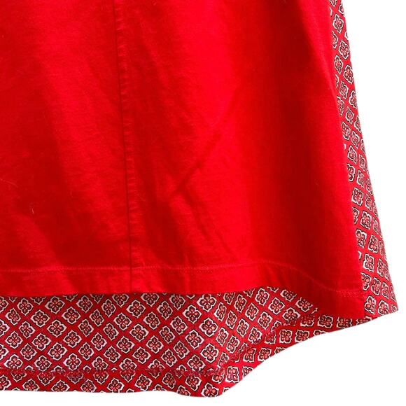 tea Hi Low Hem Dress Solid Red in Front Diamond Design in Back Cotton Girl's 7 - Picture 3 of 8